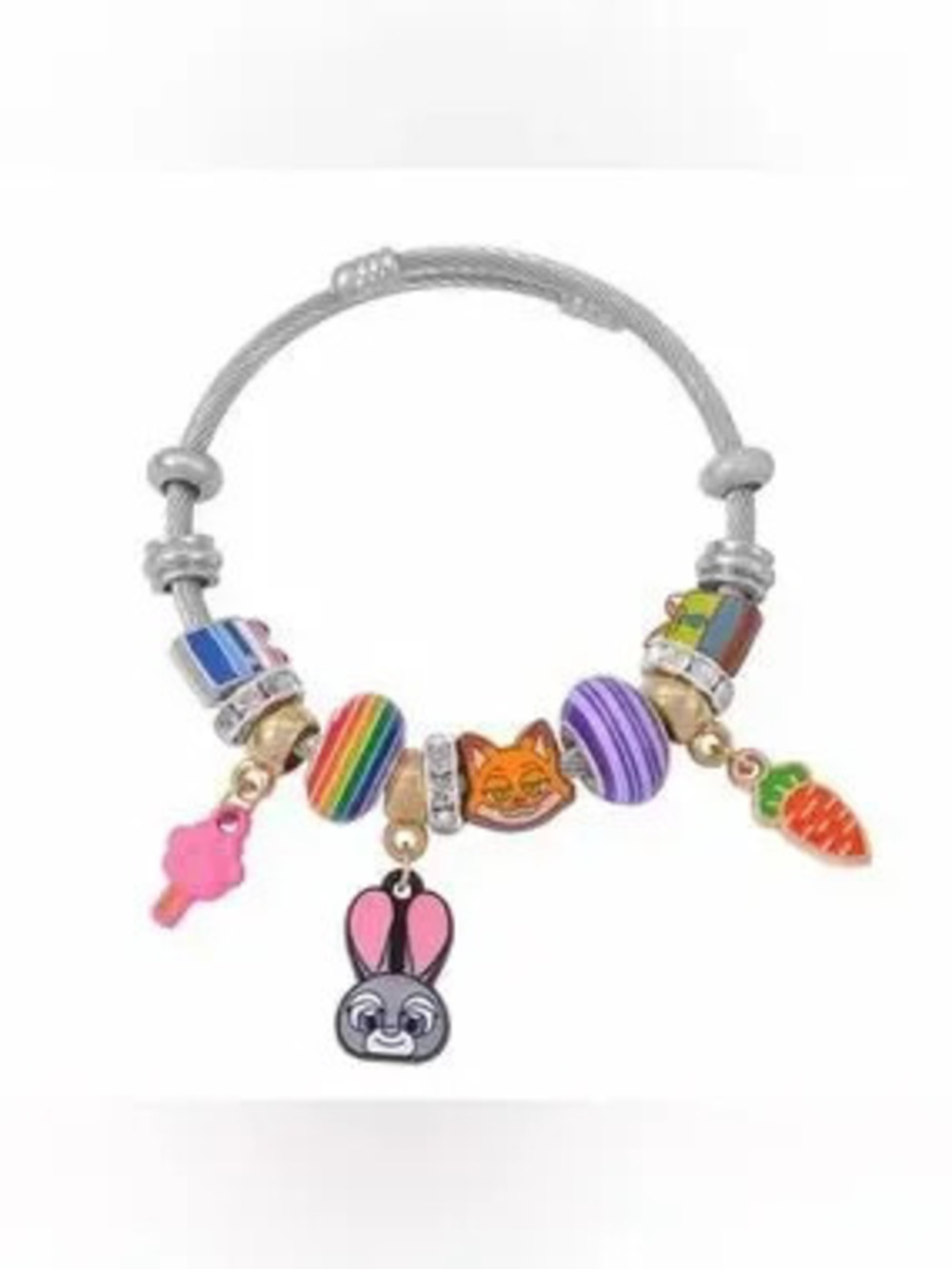 925 Sterling Silver Disney Zootopia Loaded Charm Bracelet No Fade Tarnish (V2)